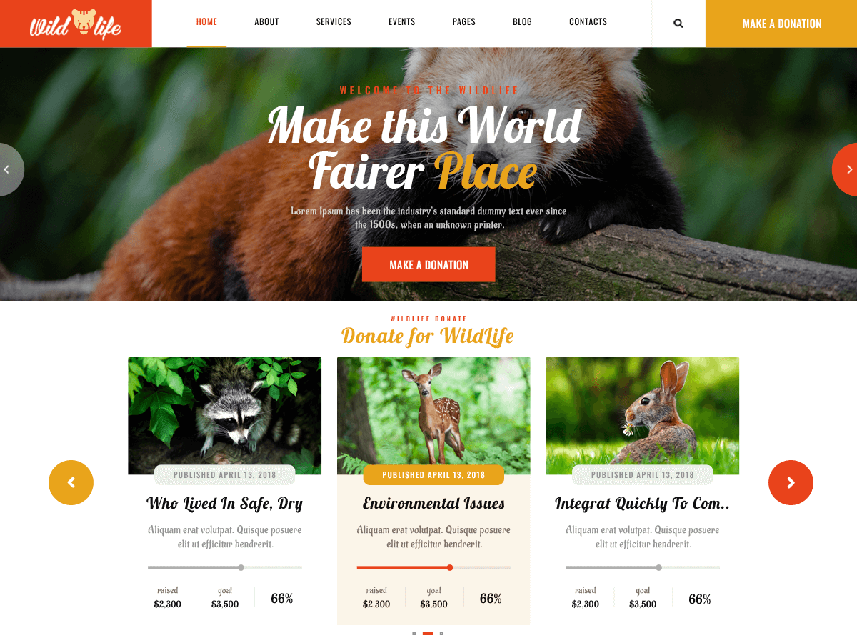 Wildlife Zoo WordPress Theme - Themes Eye
