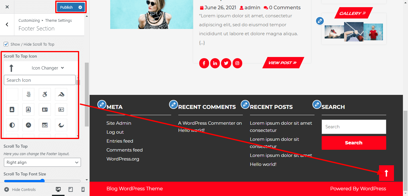 Scroll To Top Button icon