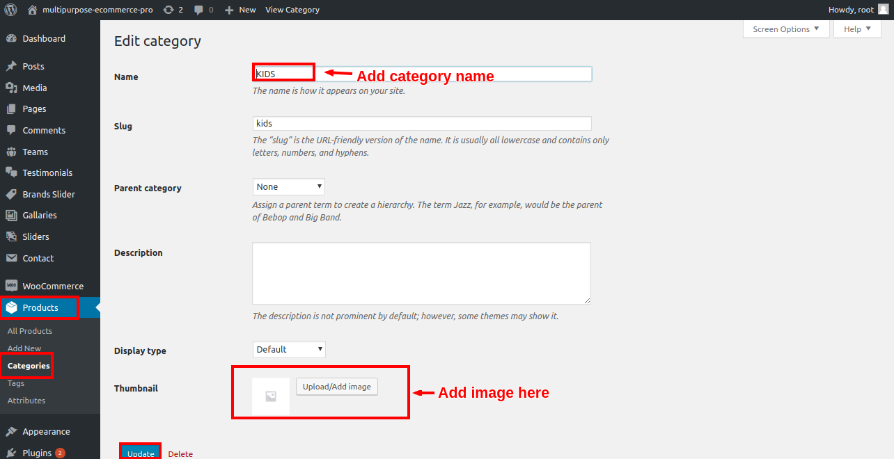 set tab section