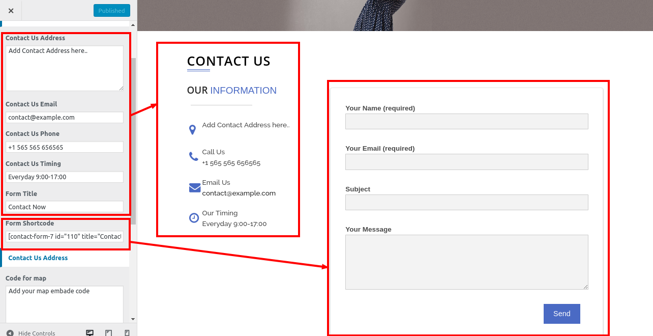 select Contact Page template