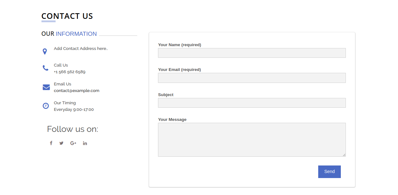 select Contact Page template