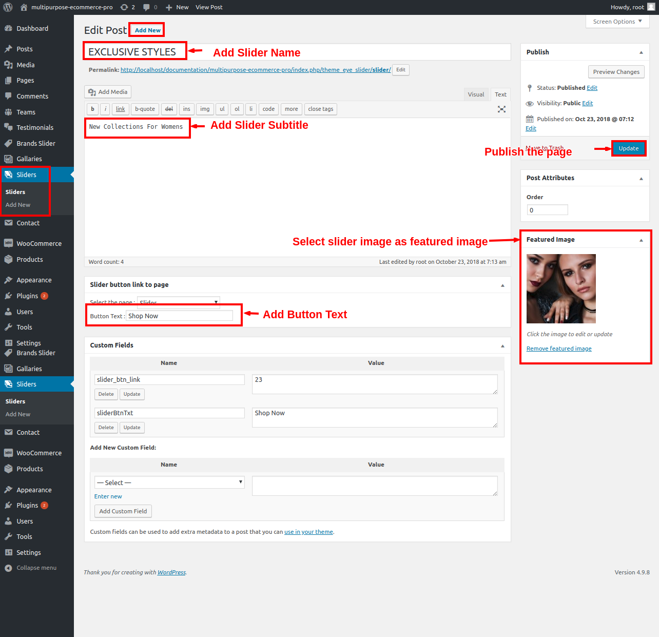 Add New Slider