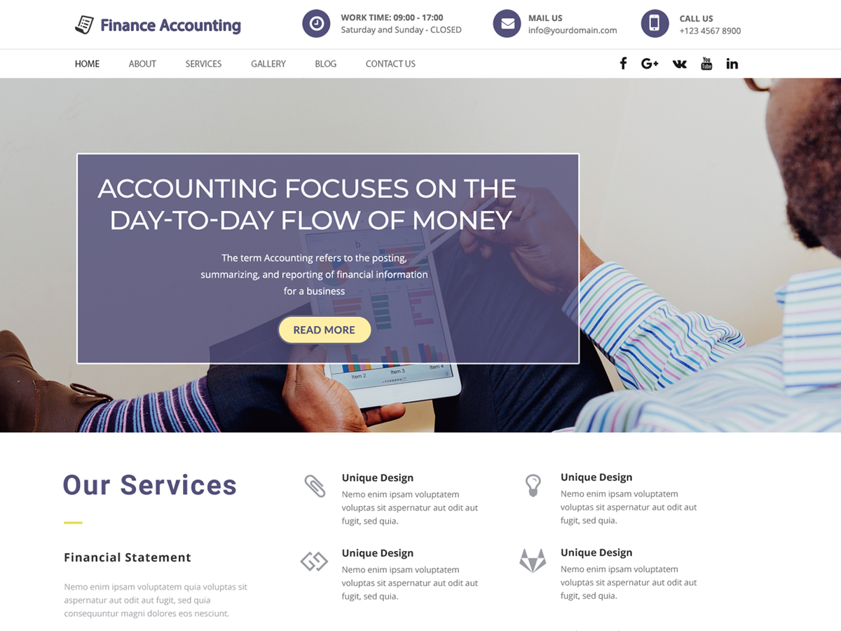 Free Finance WordPress Theme