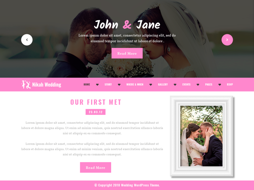 Nikah Wedding WordPress Theme Themes Eye