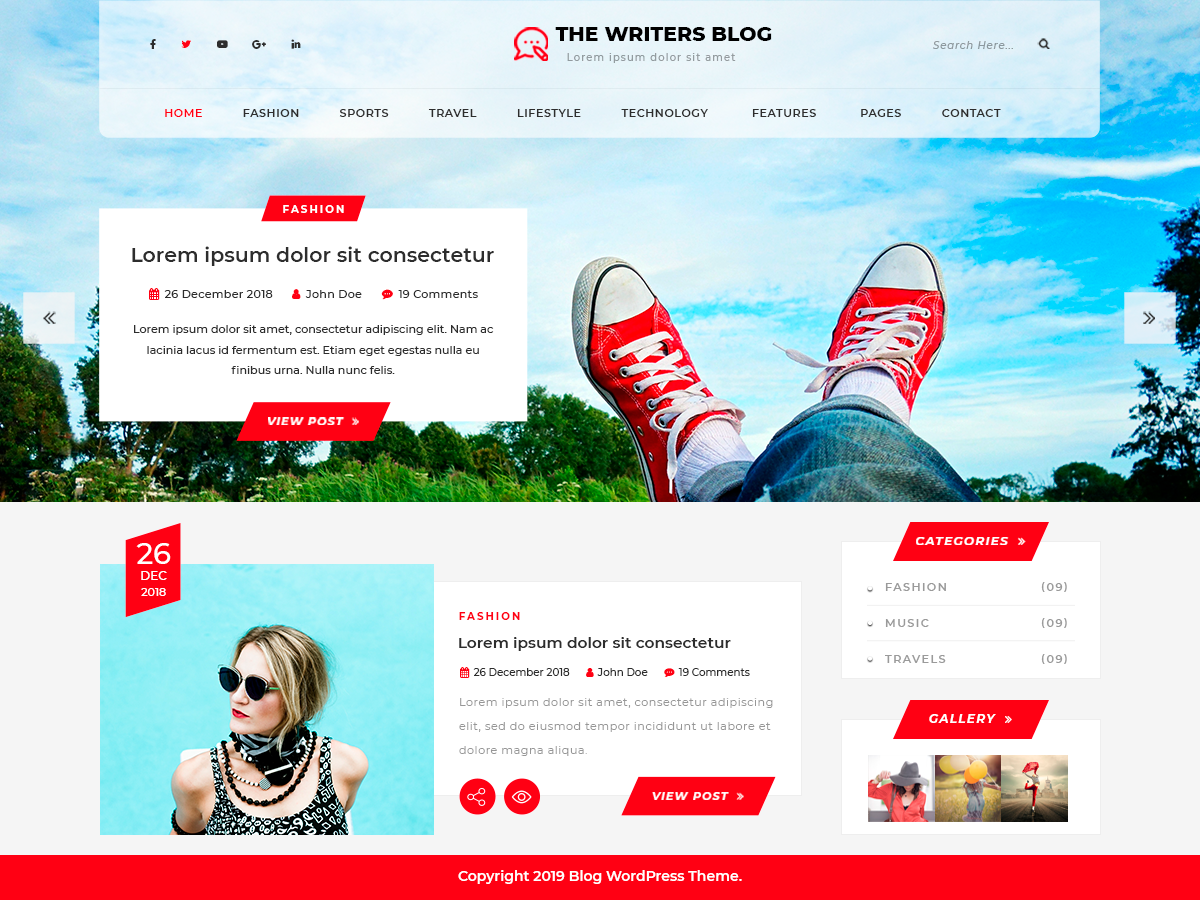 WordPress theme for blog
