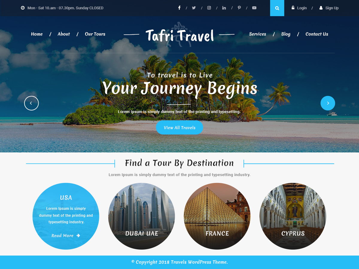 website tourism themes