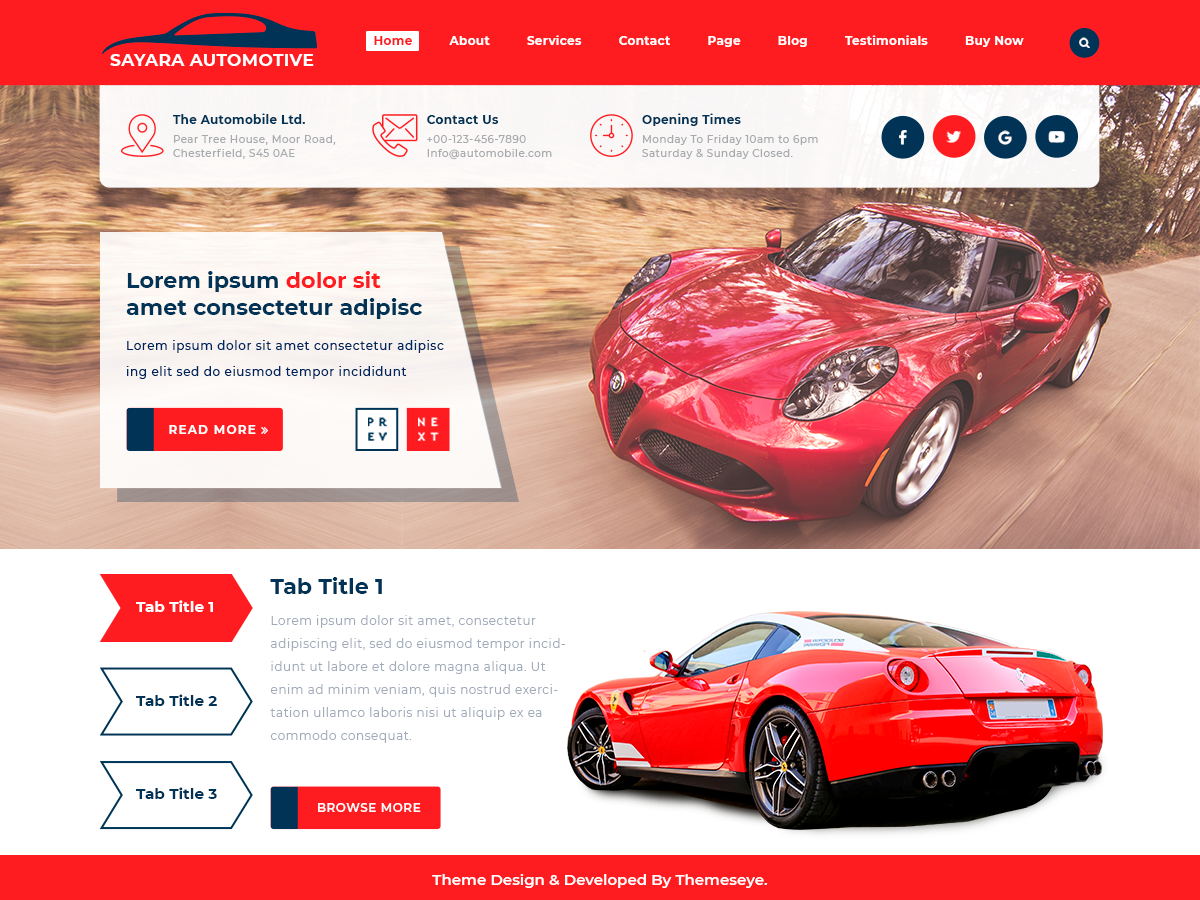 Free Automotive WordPress Theme