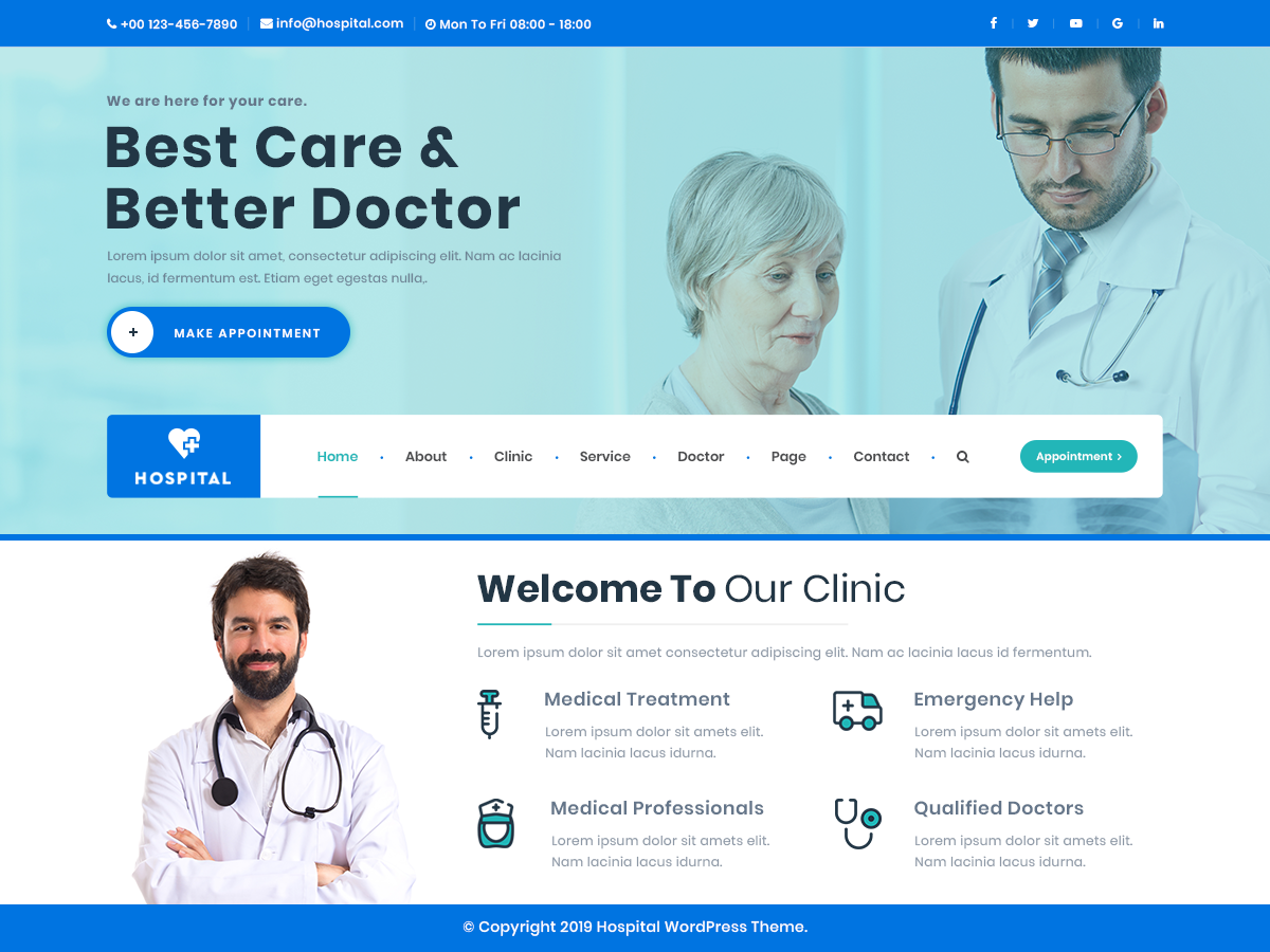 Hospital WordPress Theme