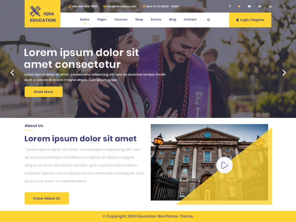 Free Education WordPress Theme