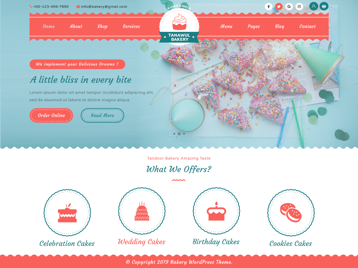 Free Bakery Wordpress Theme