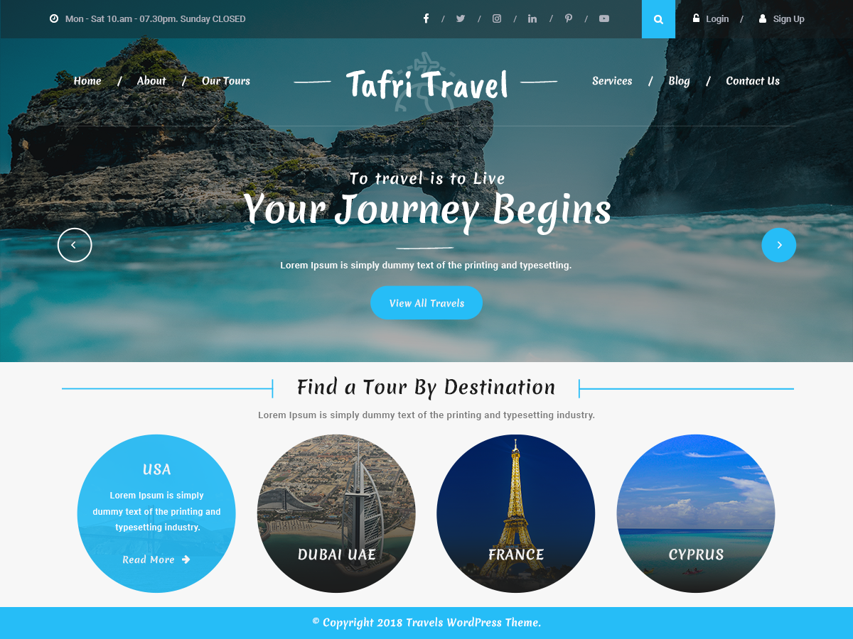 wordpress tourism theme free