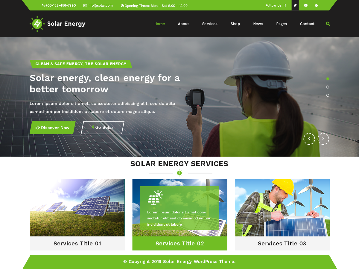 Solar Energy WordPress Theme