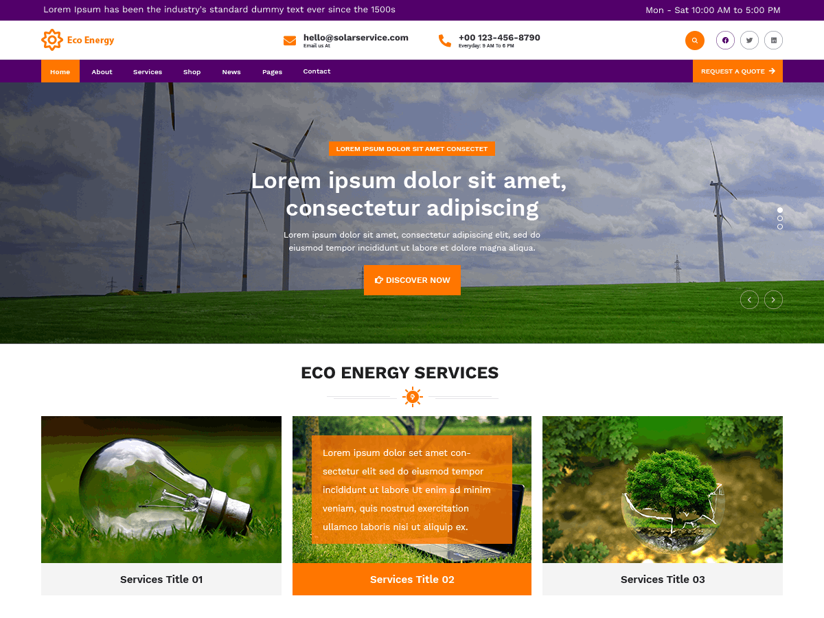 Eco Energy WordPress Theme