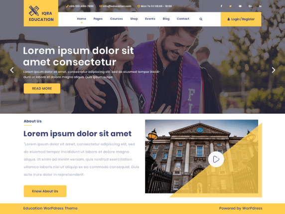 free education wordpress theme