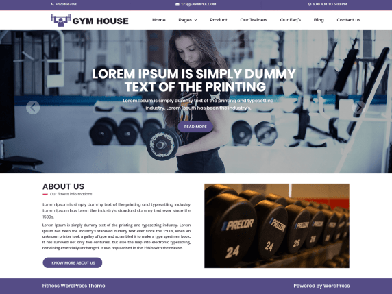 free fitness WordPress theme