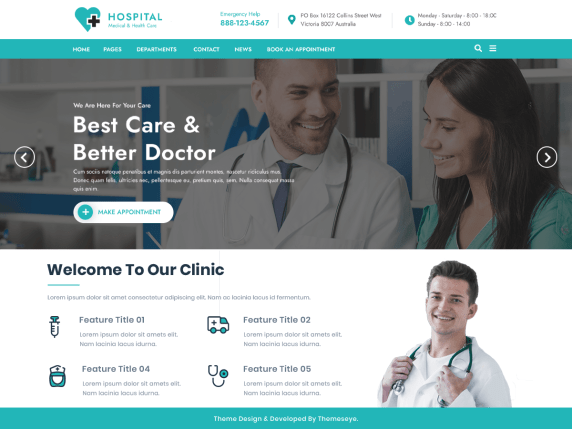 Free hospital wordpress theme