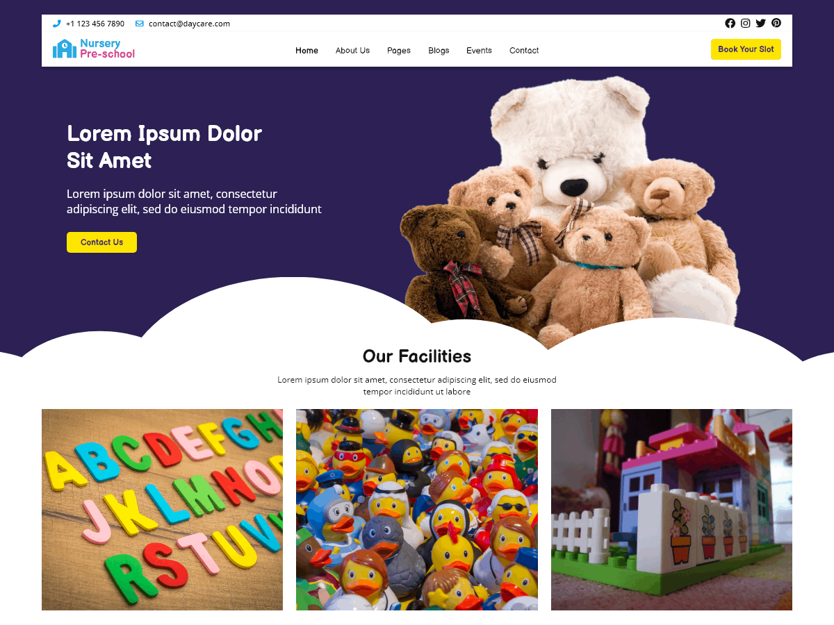 Free preschool WordPress theme