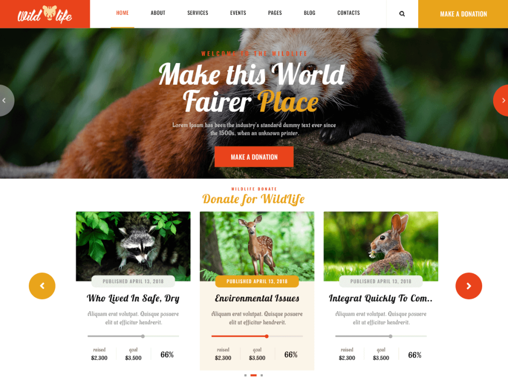 wildlife zoo WordPress theme