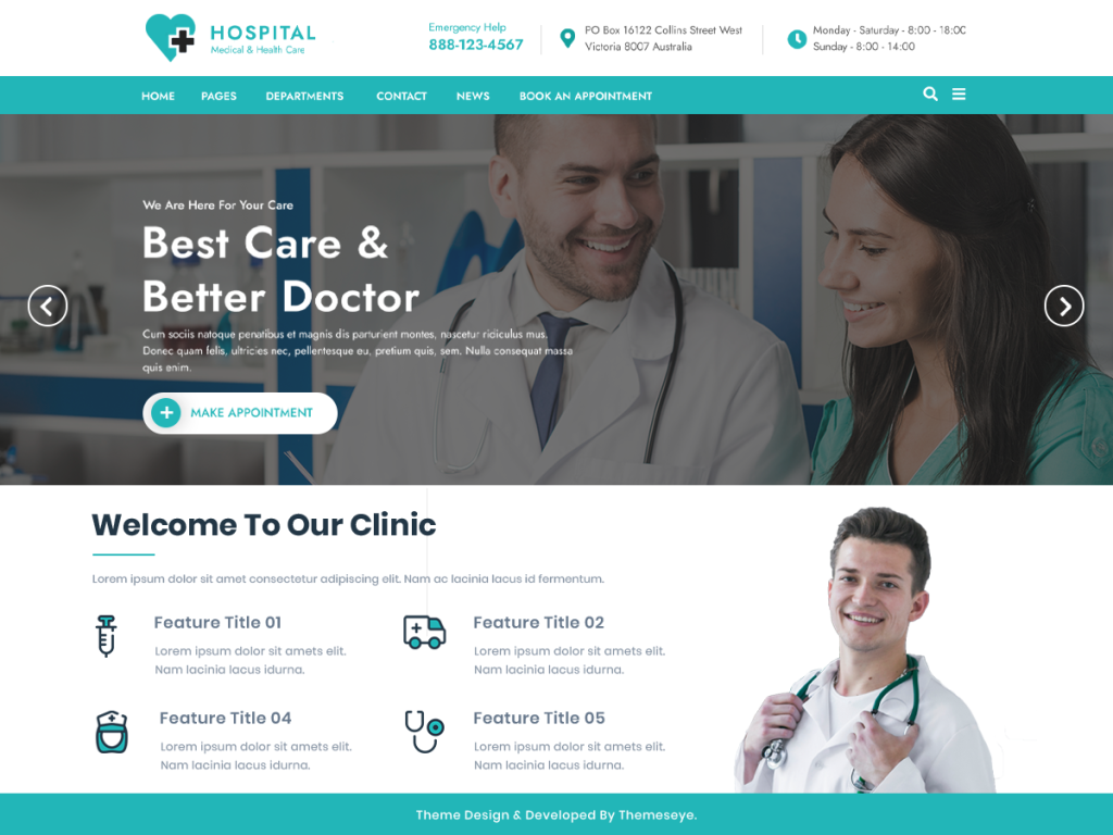 Free hospital WordPress theme