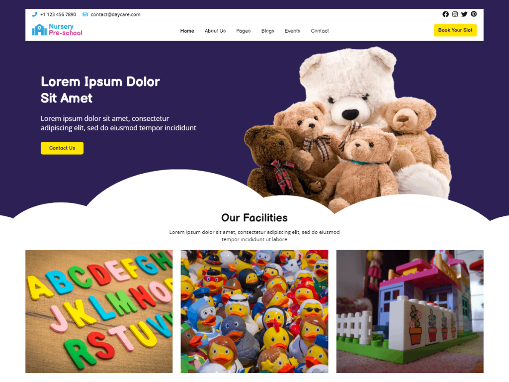 nursery WordPress theme