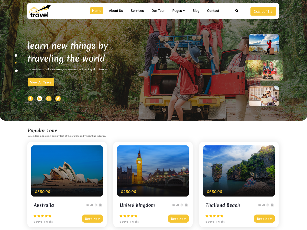 Free WordPress Travel Theme